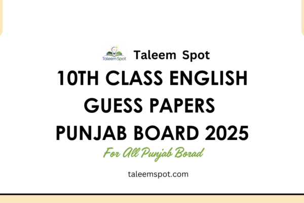 10th Class English Guess Papers Punjab Board SLO Base 2025