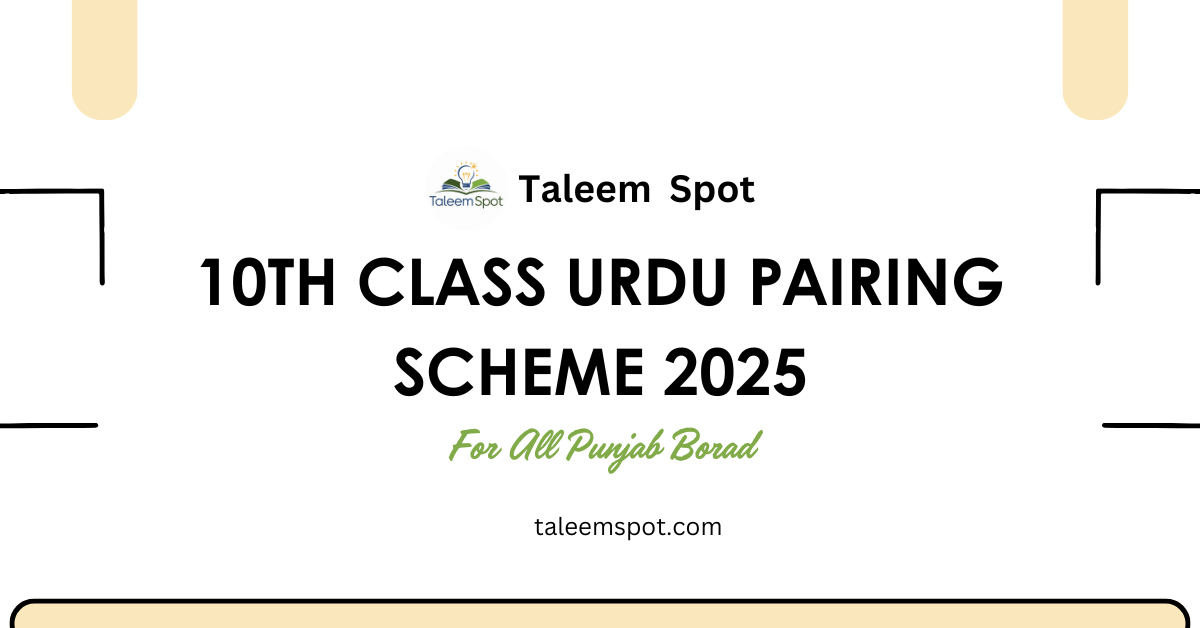 10th Class Urdu Pairing Scheme Punjab Board 2025