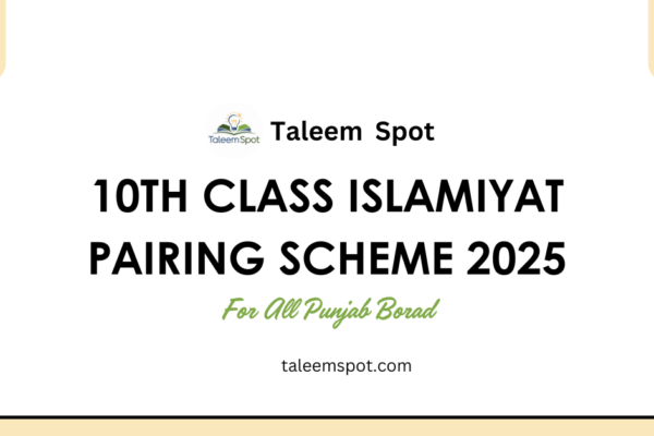 10th Class Islamiyat Pairing Scheme Punjab Board 2025