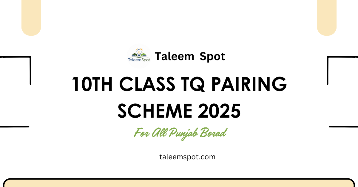 10th Class Tarjuma Tul Quran Pairing Scheme Punjab Board 2025