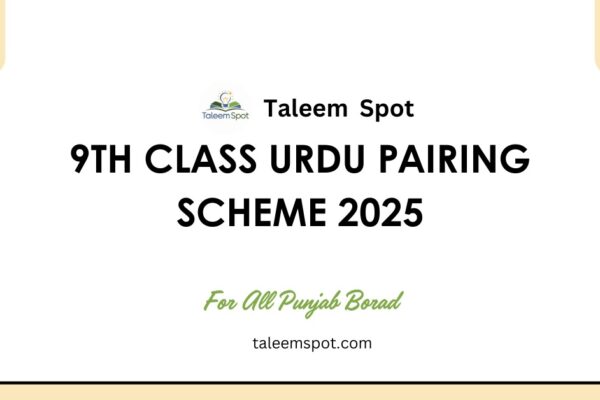 9th Class Urdu Pairing Scheme Punjab Board 2025