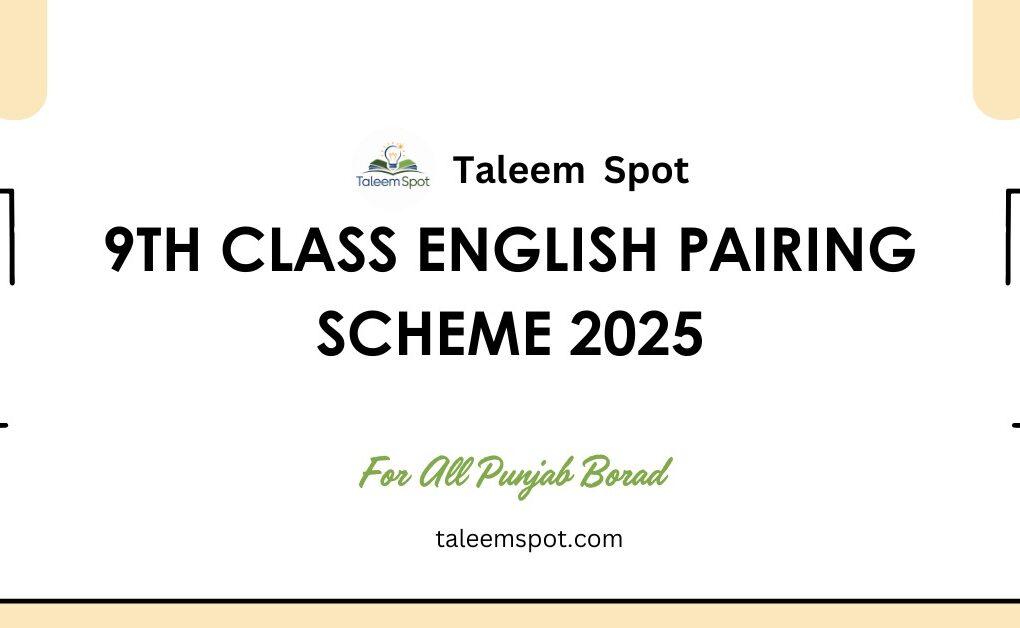 9th Class English Pairing Scheme Punjab Board 2025