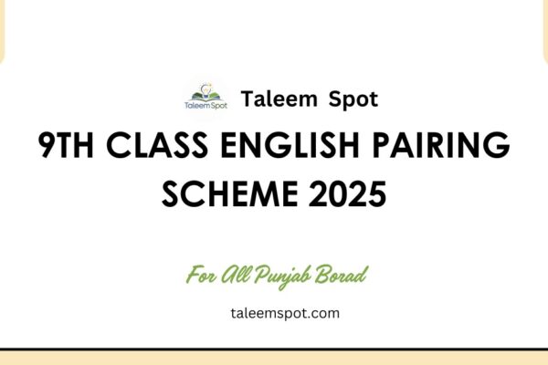 9th Class English Pairing Scheme Punjab Board 2025