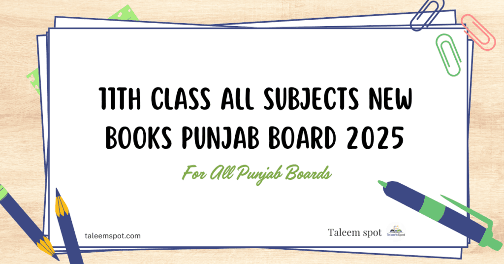 11th Class Math New Book 2025 Punjab Board - Taleem Spot